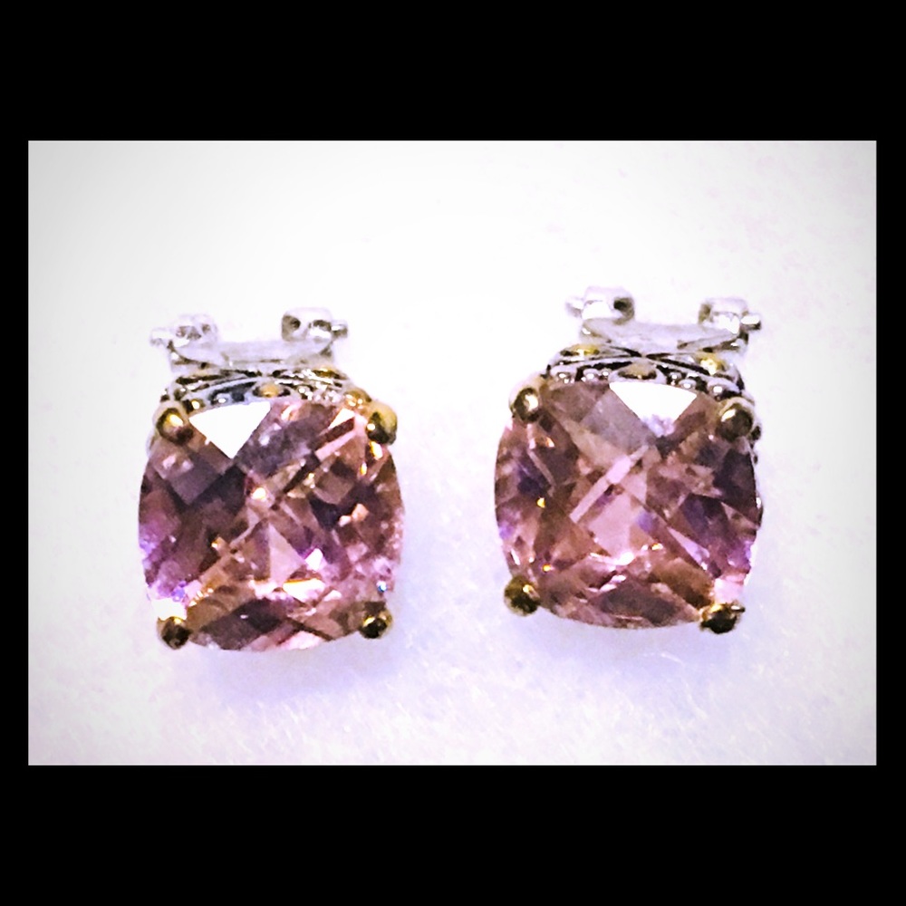 SOLD!Pink Crystal Studs